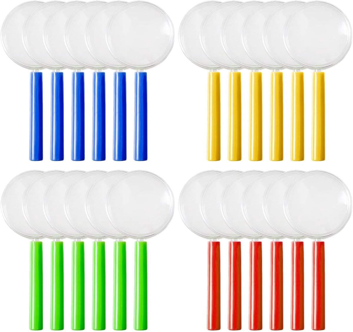 Set van 12 kinderloepjes in 4 kleuren, perfect voor kleine ontdekkers, detectives en medische onderzoeken, ergonomisch ontwerp voor optimaal comfort en gebruiksgemak.