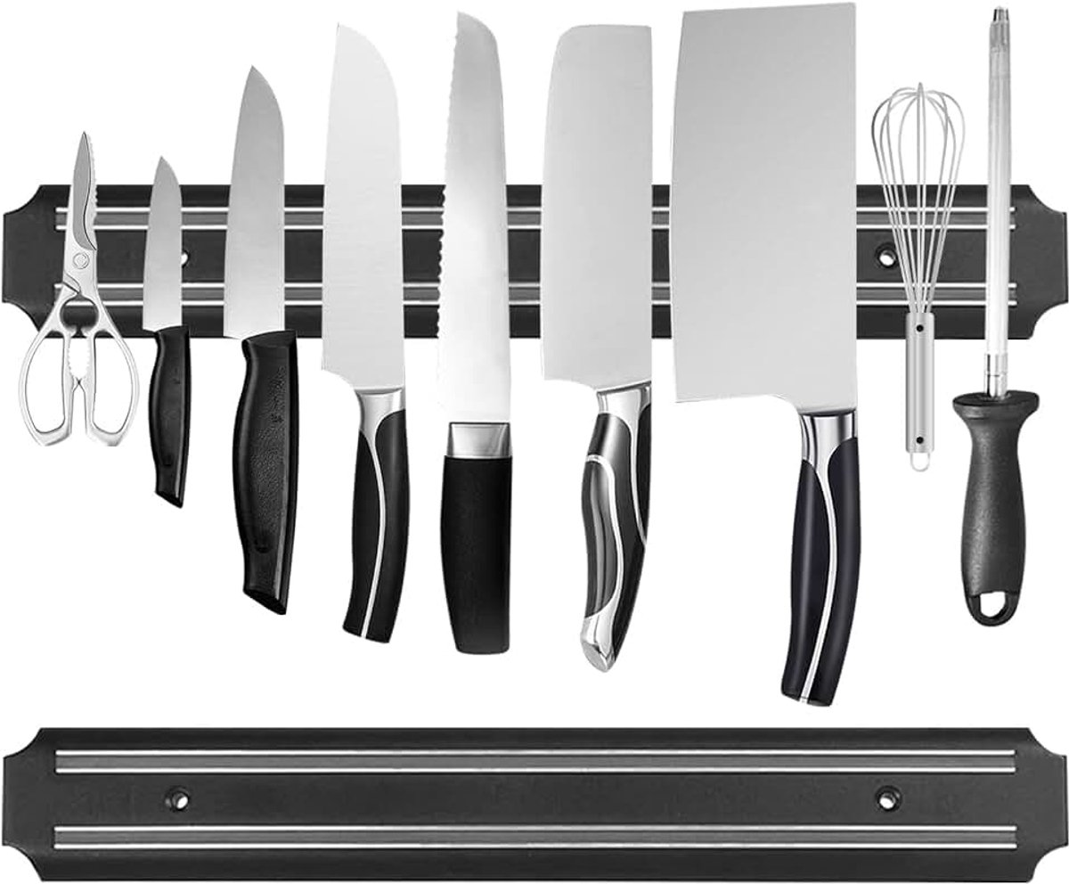 Magnetische messenstrips (15 inch x set van 2) magnetische messenopbergstrip, messenhouder, messenrek, messenstrip, keukengereihouder, gereedschapshouder, multifunctioneel magnetisch messenrek