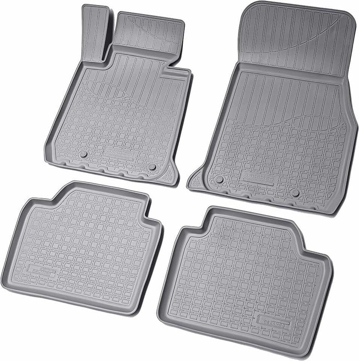 3D rubberen vloermatten compatibel met BMW 3-serie F30 F31 F34 F35 | BJ 2011-2019 | rubberen automatten | precies passend | met rand | grijs