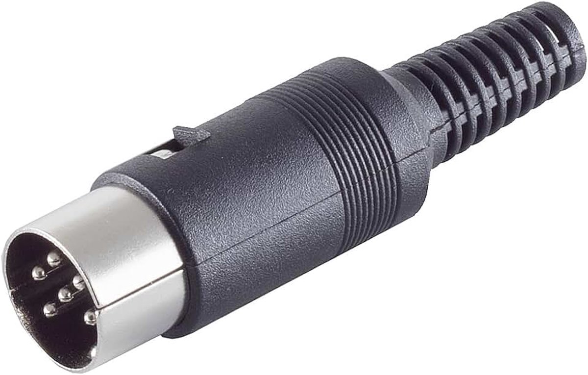 1aTTack.de 5x 6-pins DIN-diodeconnectoren. Hoogwaardige connectoren voor audioapparatuur. Robuust ontwerp. Vernikkelde contacten. Perfect voor hifi-muzieksystemen en studioapparatuur.