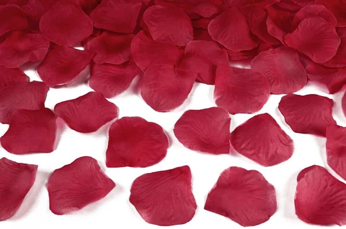 100 rozenblaadjes van stof rood bordeaux donkerrood bruiloft strooibloemen bloemenkinderen rozenblaadjes tafeldecoratie