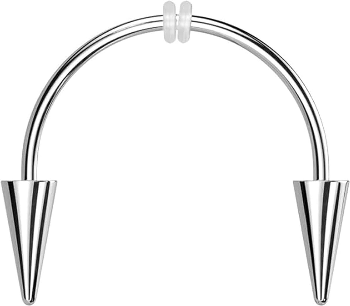 Teeth Sieraden Silver Horseshoe Surgical Steel Piercing Rings Set