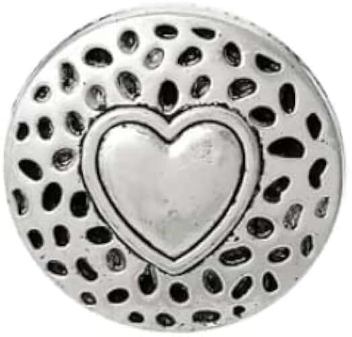 12 edele metalen knopen oogknoppen rond 18 mm antiek zilver met hartpatroon en een oogje van 2,3 mm - knopen voor het naaien naaien naaien en knutselen - jasknopen mantelknopen
