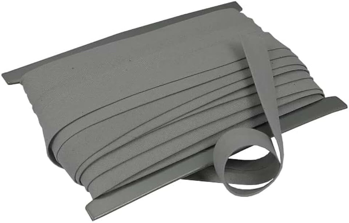 Schuine band/afwerkband naadband 100% katoen schuine banden 18 mm gevouwen (parelgrijs (56 B))