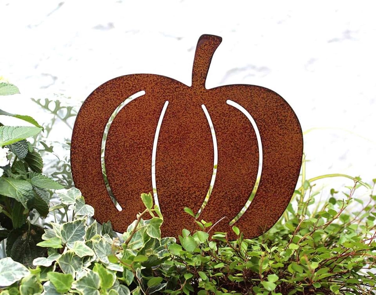 Pompoen Lilienburg decoratiefiguur roeststekker roestdecoratie herfst tuinsteker herfstdecoratie roest metaal tuin decoratie tuinfiguur (pompoen)