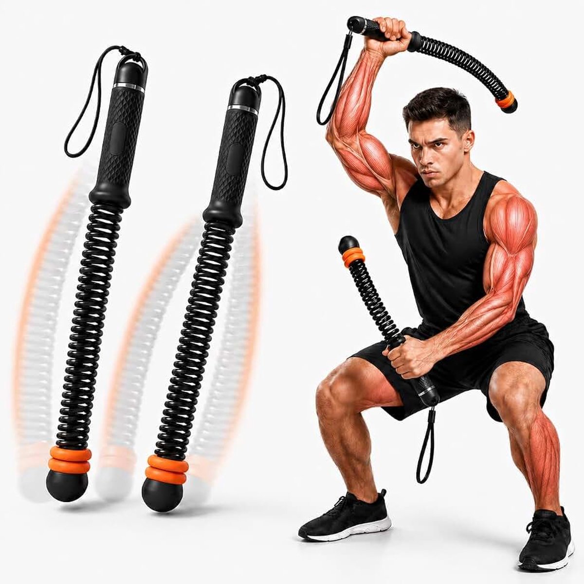 Ropes, Battle Rope zonder koord, zware Battle Rope, verstelbaar, draagbaar, robuust, voor de sportschool thuis voor krachttraining