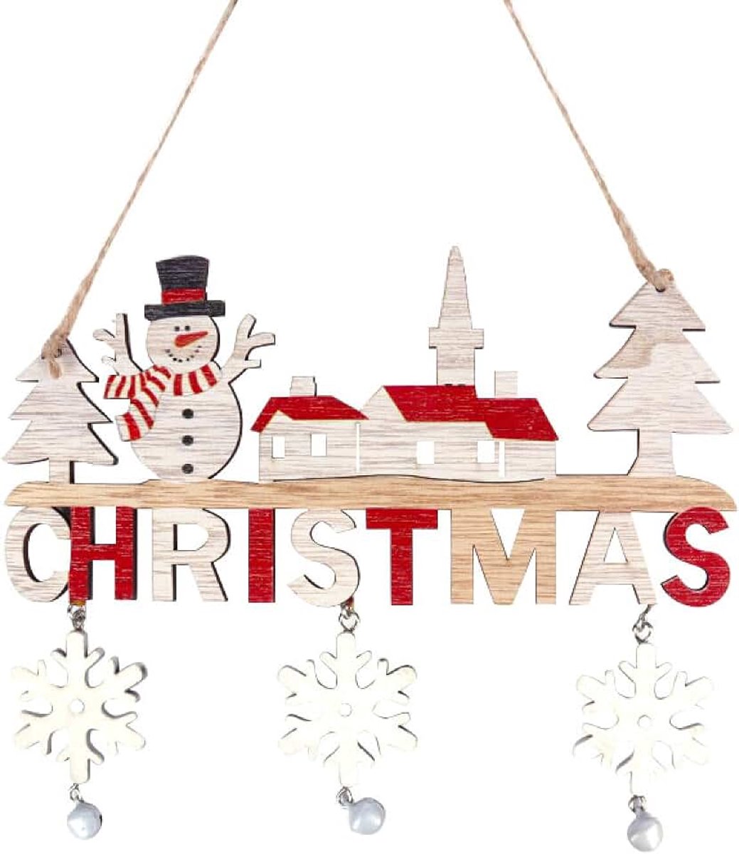Houten kerstversieringen onafgewerkte kerstboom hout uitsparingen plakjes gift tags Xmas opknoping decoraties 2022 geschenken