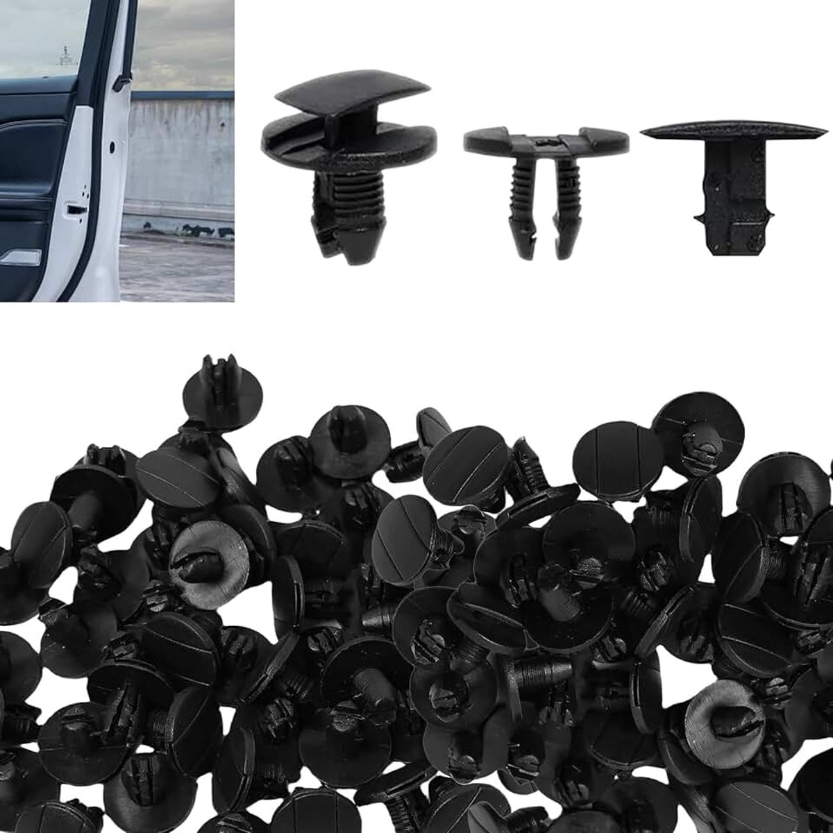 Set van 60 autobumpers, bevestigingsclips, spatbord, bevestigingsclips, 8565.53, 1609267280, kunststof klinknagels, voor auto, bekleding, panelen, bumper, deur