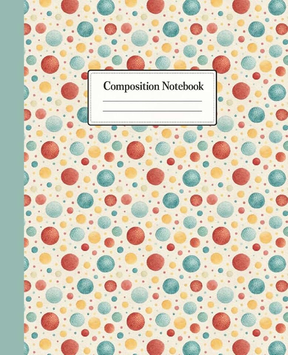 Press Cute Composition Notebook Wide Ruled: Happy Polka Dots for Work and School