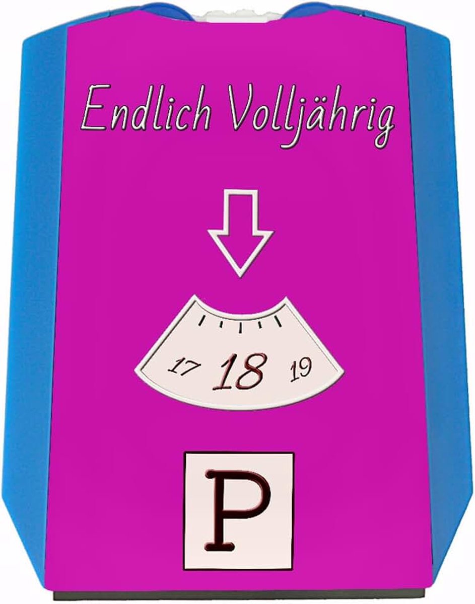 Volwassen! Roze parkeerschijf-een perfect cadeau voor een 18e verjaardag voor vrienden compleet met ijskrabber en watertrekker. Een geweldig cadeautje voor een feestje!