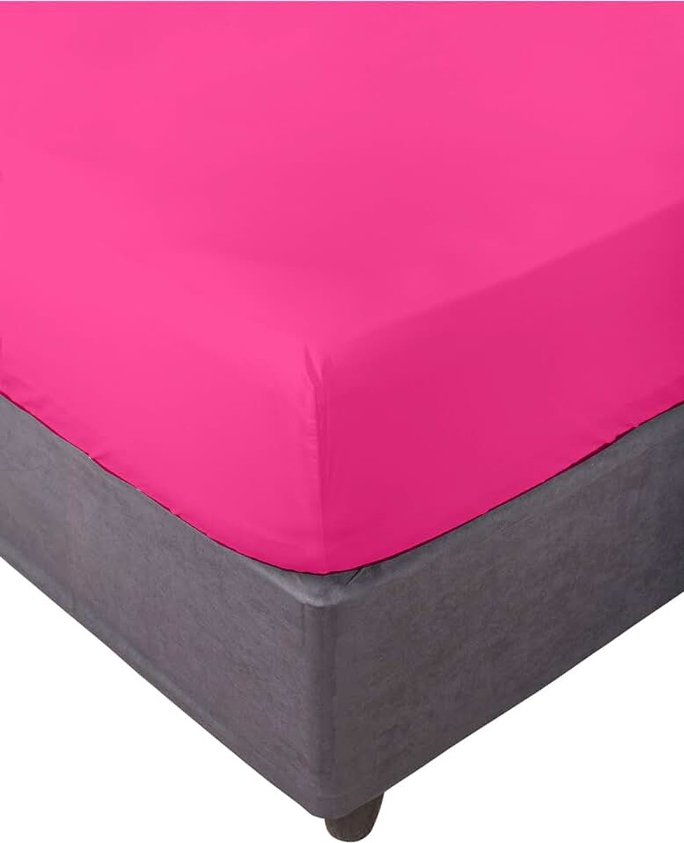 Home. Hoeslaken, elastisch, zacht, comfortabel, anti-peeling. Katoen 50% polyester. Bed 200. 200 x 200 x 30. Fuchsia
