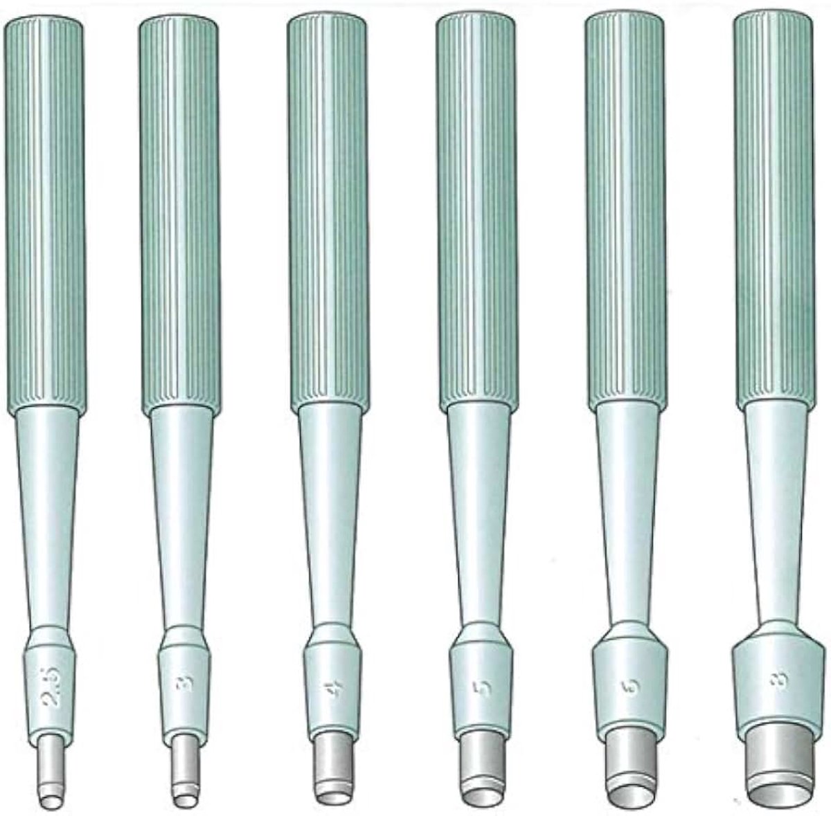 Pons, 2 mm (steriel, naadloos RVS, Handmatig, Eenmalig gebruik, Geribbelde handgreep)