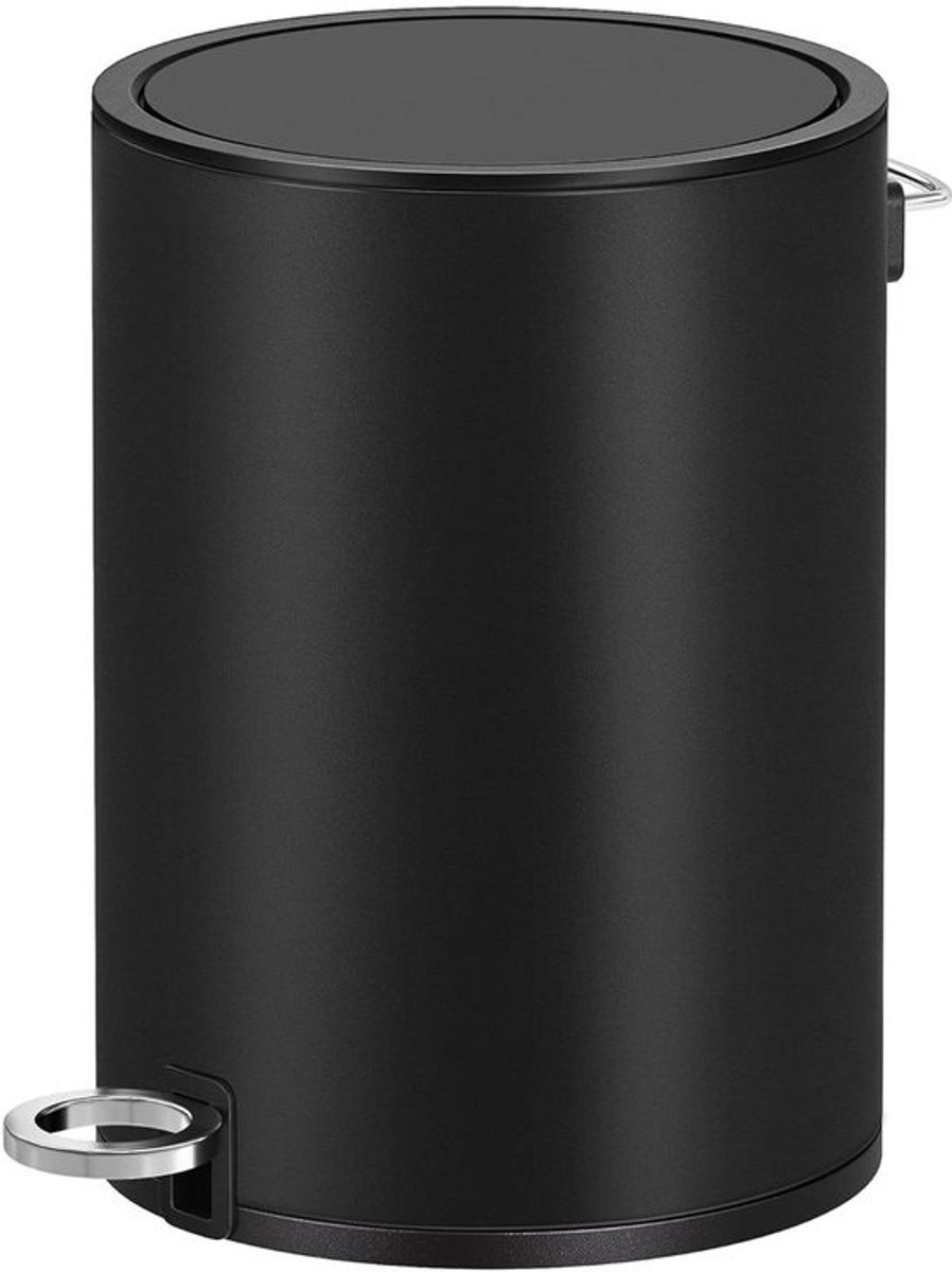 3 liter cosmeticablik met softclose deksel en uitneembare plastic binnenbak, geschikt voor badkamer, kantoor en meer - zwart LTB011B01.