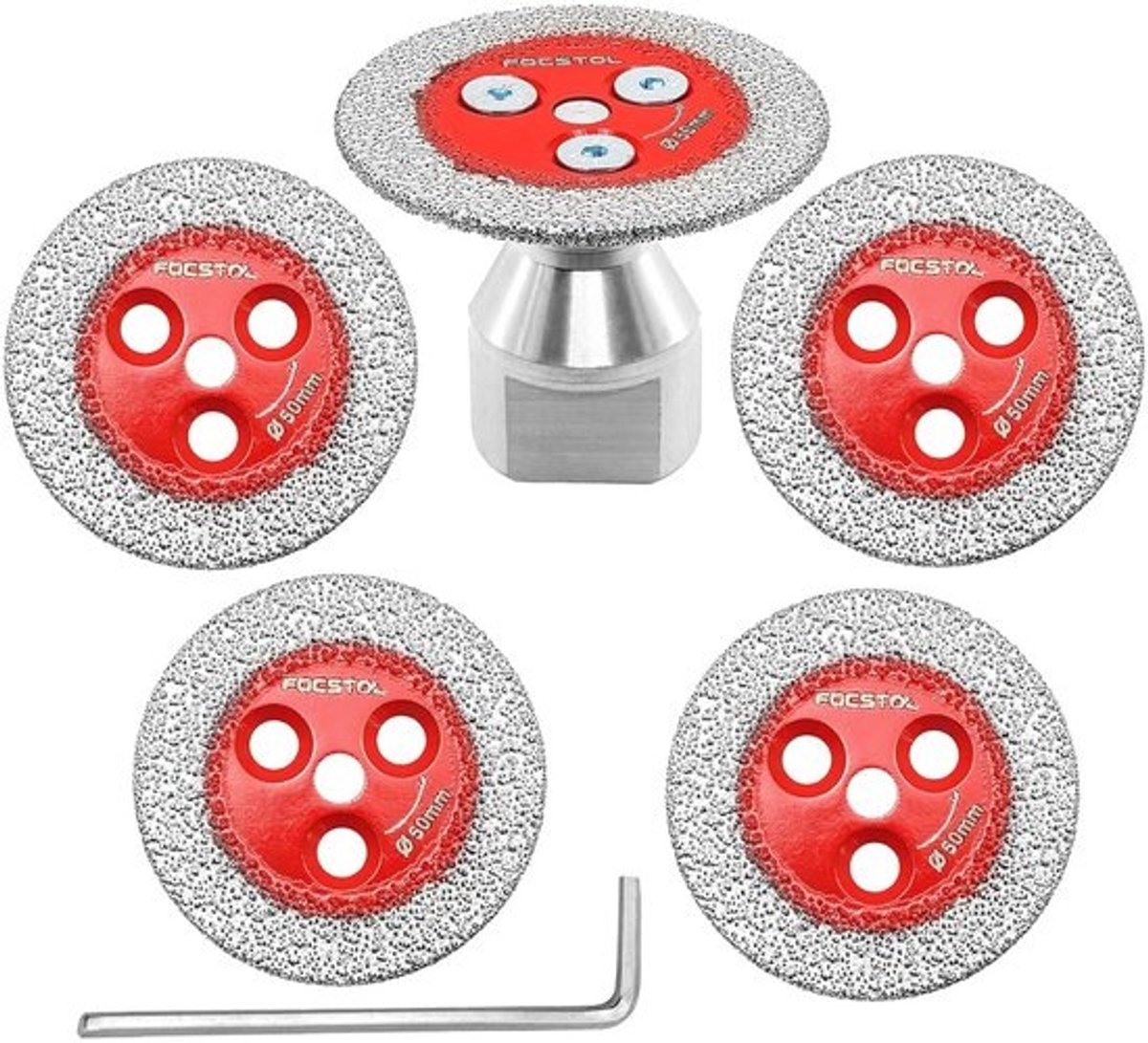 Diamant doorslijpschijven voor tegels - 5 stuks - Mini diamantschijven 50 mm met M14 schroefdraadflens