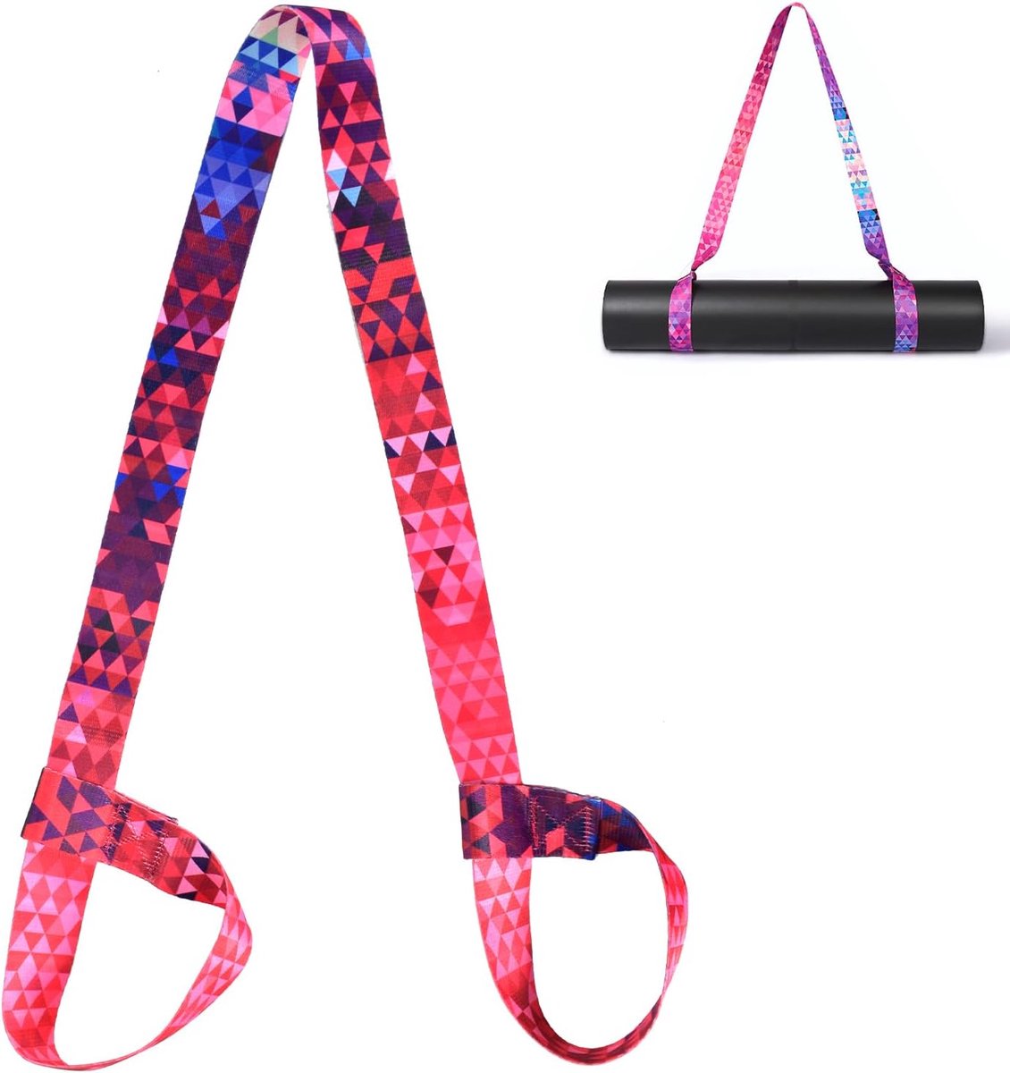 Draagriem Van Katoen, Verstelbare Draagriem Voor Alle Yogamatten, Elastische Yoga Riem Voor Pilates, Training, Aerobic, Outdoor Sportmatten, 150 ± 5 X 3,8 Cm (Zonder Mat), Multicolor