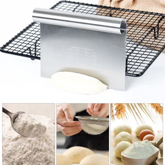 Hankous 1 Stks Rvs Deeg Cutter, Deeg Cutter met Non-Stick Meetschaal Keuken Gereedschap voor Cake Pizza Cake Deeg Bakken Gebruiksvoorwerpen — afbeelding 2
