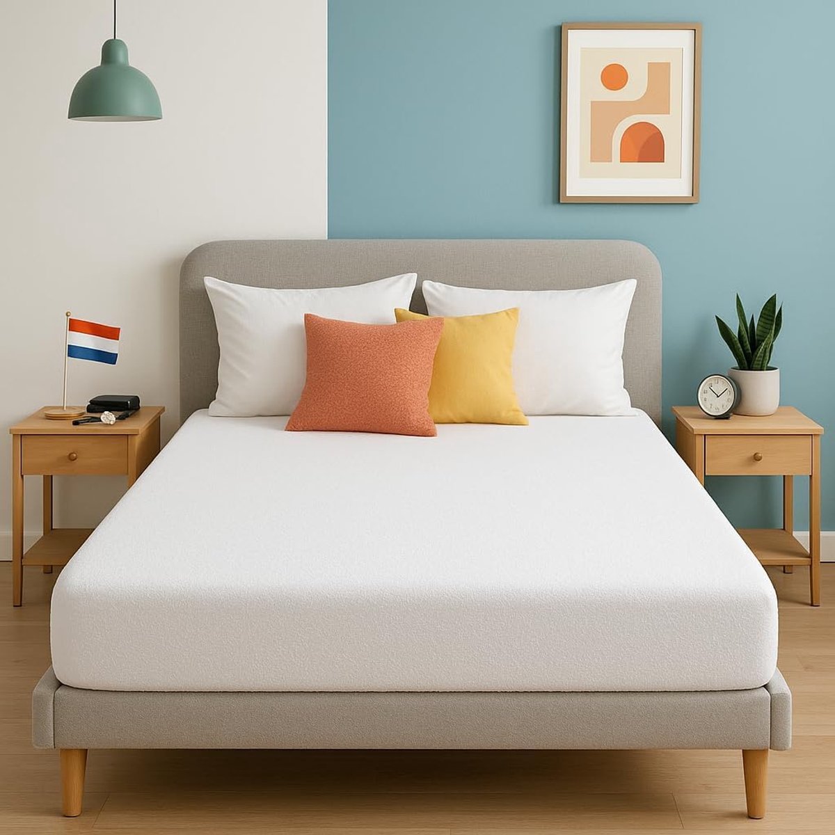 Premium Terry Hoeslaken – Zacht, Absorberend & Duurzaam (160 GSM, 80% Katoen / 20% Polyester) – Rekbare Diepe Hoeken voor Goede Pasvorm (Wit, 160×200+30 cm)