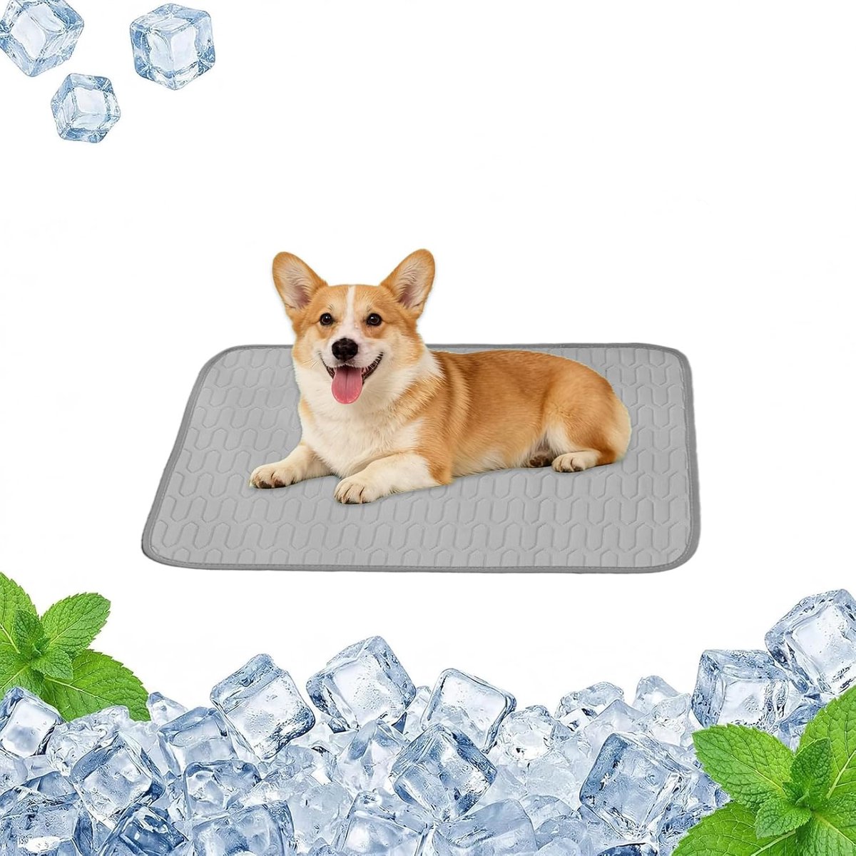Koelmat voor honden, huisdiermat van ijszijde, zelfkoelende mat, koelmat voor huisdieren, niet giftig, opvouwbaar, voor honden en katten voor de zomer