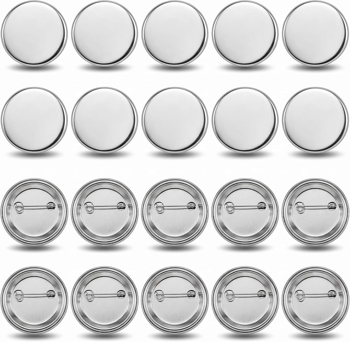 100 stuks lege reversspelden, lege reversspelden, badge onderdelen, ronde badges, emblemen, medailleonderdelen, accessoires, reversspeldenset voor knutselgeschenken, souvenirs, (25 mm metalen badge