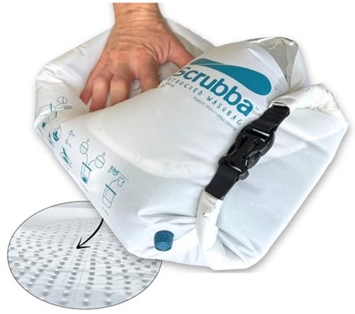 Scrubba UNTOUCHED Laundry Bag, Environmentally Friendly Portable Washing Machine, Lightweight Manual Washing Machine for Travel, Camping and Baby Clothing, Travel Supplies, Use with Detergent or Hand