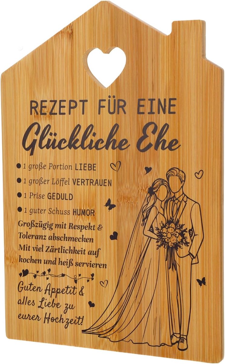 Huwelijkscadeaus voor bruidspaar, bamboe snijplank, cadeau, huwelijkscadeau voor bruidspaar, burgerlijke stand, geschenken voor bruiloft, verloving, houten huwelijkscadeau ideeën