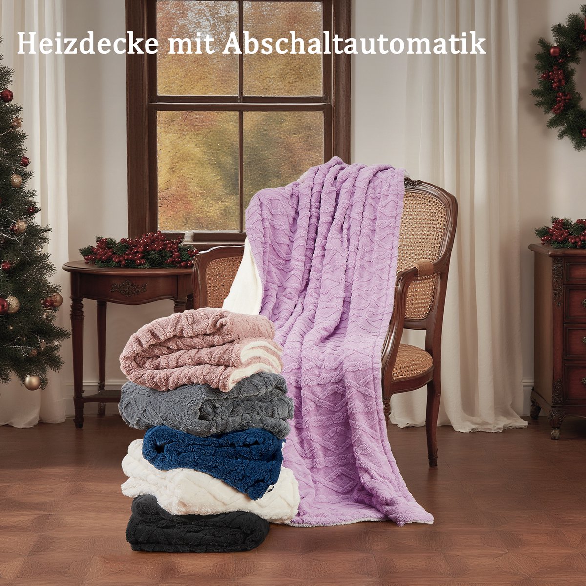 ZJIE Elektrische Deken Verwarmd Met LCD Display 130x180 Cm Roze - afbeelding 3