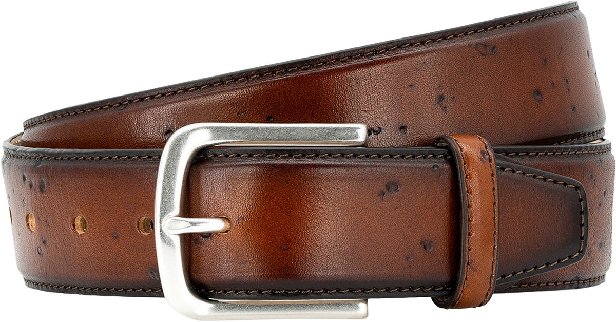 LINDENMANN leren heren riem - bruin