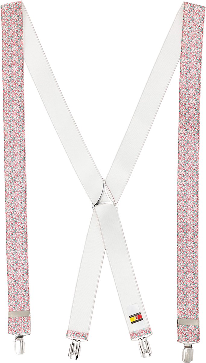 LINDENMANN heren bretels X-vorm - roze dessin