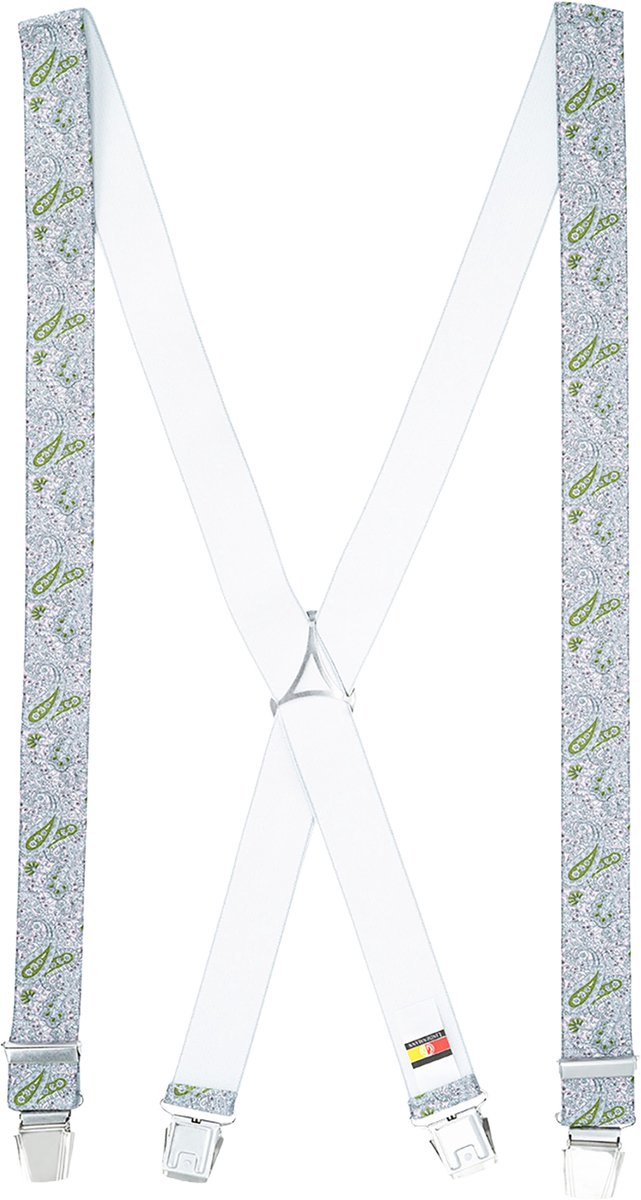 LINDENMANN heren bretels met extra sterke clips X-vorm - roze dessin