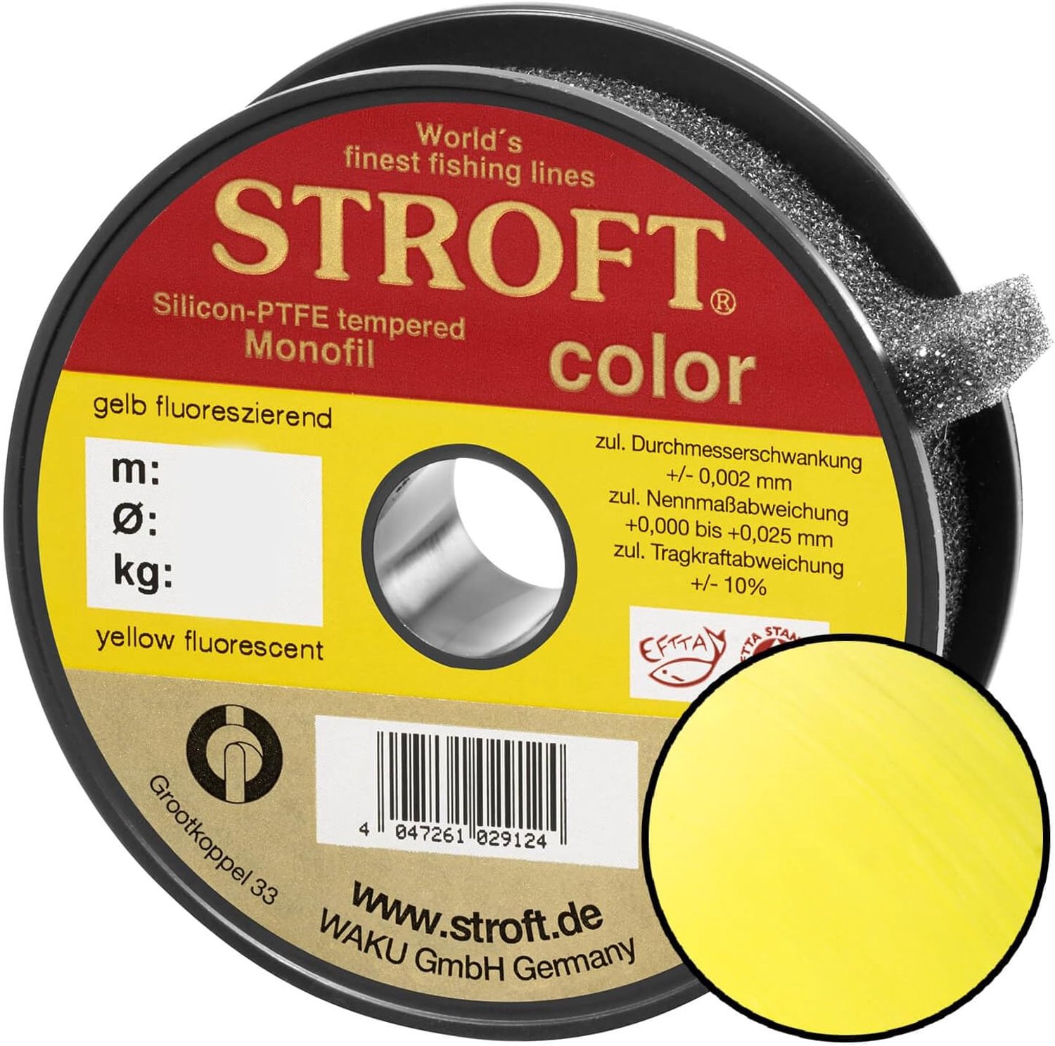 vislijn 0,15mm - monofilament - geel fluo - 2,2kg draagkracht - 25m lengte - ServiceTopper