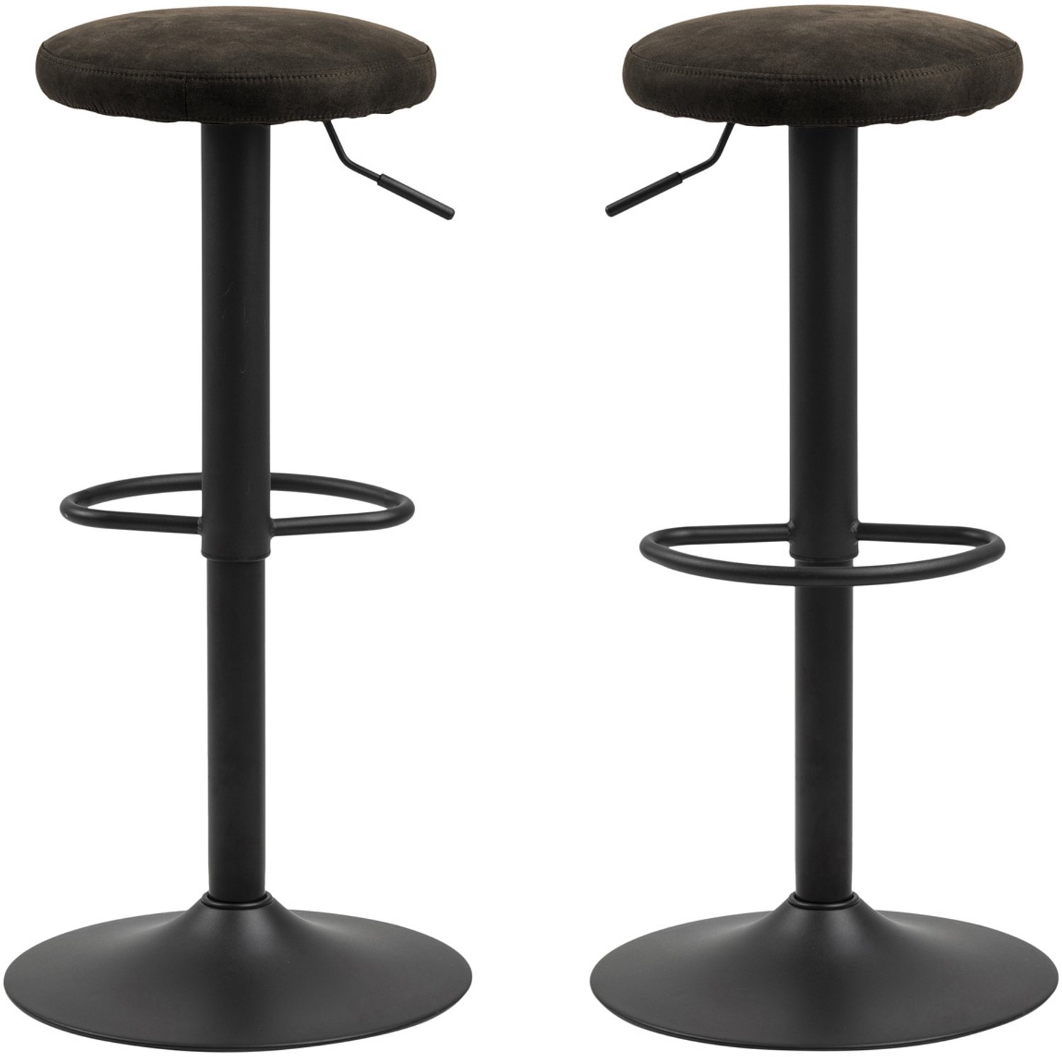 Giga Living Barkruk Ammonite Antraciet Verstelbaar - Giga Living - Set van 2