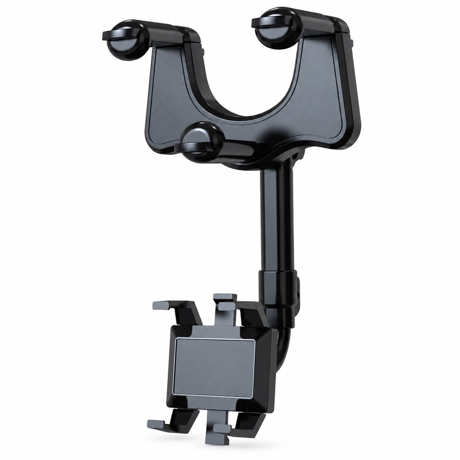 Telefoonhouders auto voor achteruitkijkspiegel: generatie 5, zwart, verpakkingsmaat 10 × 10 × 10 cm