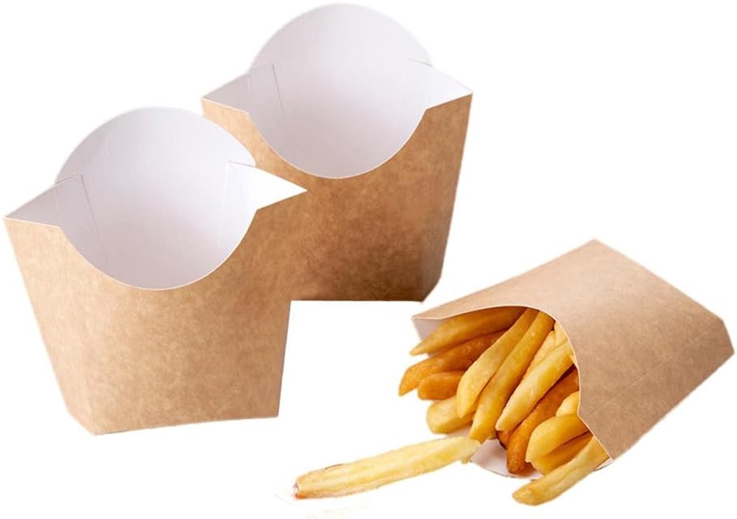 frituurcontainers 150 ml - set van 60 stuks - kraftpapier - ideaal voor bruiloft en feestje - ServiceTopper
