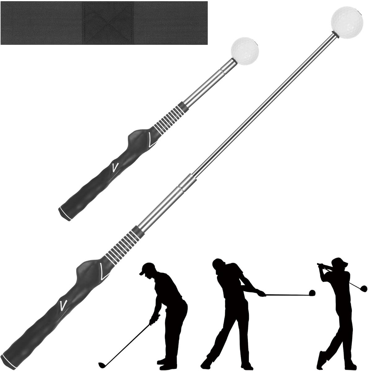 Golf Swing Trainer voor Verbetering van de Golftechniek, Inklapbare Swing Trainer voor Binnen en Buiten, Ideaal voor Mannen en Vrouwen