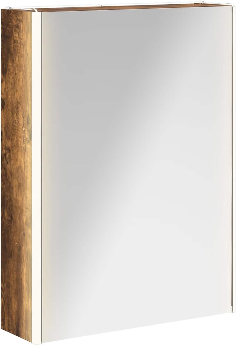 Badkamer spiegelkast gerookt eiken 73,5 x 15,5 x 70 cm, spiegelkast badkamer wandspiegelkast voor familie badkamer kleedruimte 889235