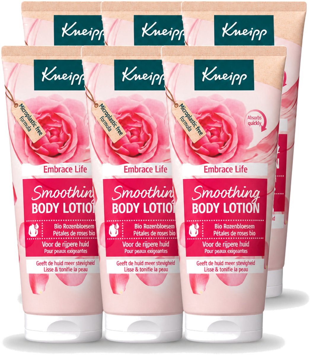 6 x Kneipp - Body lotion - Embrace Life - Anti‑Aging verzorging - 200 ml - Voordeelverpakking - 6 stuks