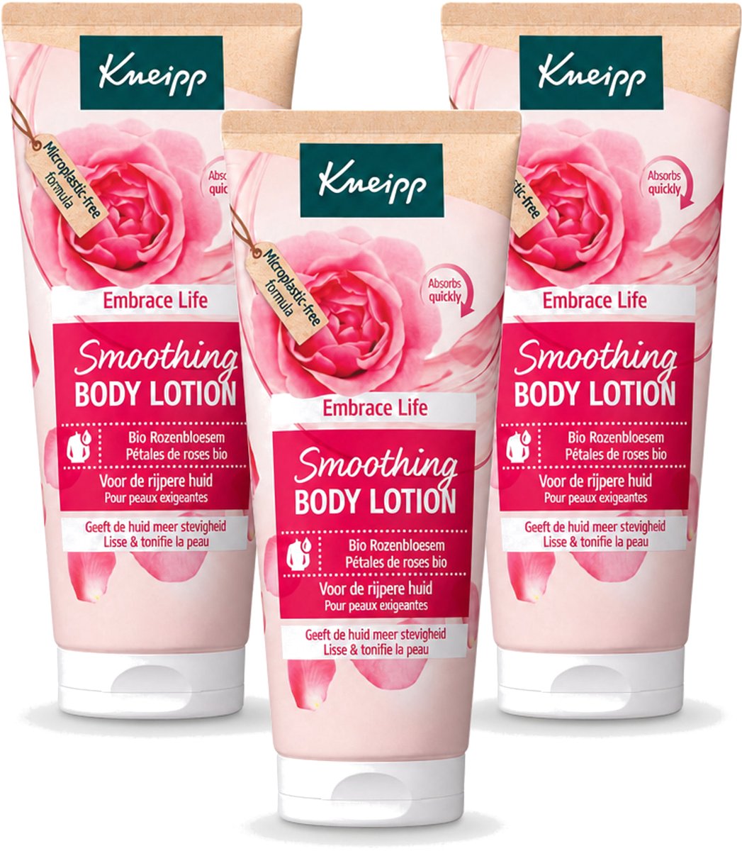 3 x Kneipp - Body lotion - Embrace Life - Anti‑Aging verzorging - 200 ml - Voordeelverpakking - 3 stuks