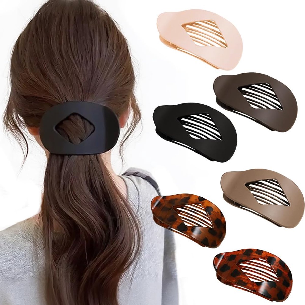 6 Stuks Haarclips Set Voor Dames Ovale Geometrische Haarspeld Haarclip Barrette Antislip Haarklem Haarsieraden Voor Vrouwen Meisjes Dik en Dun Haar Dagelijkse Styling