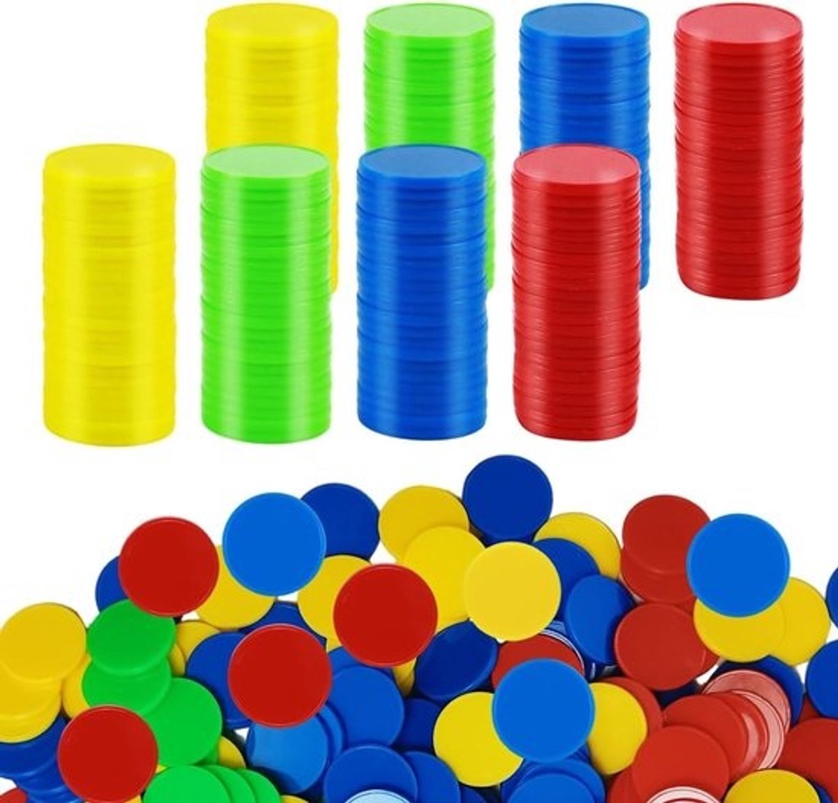 400 Poker Chips in 4 Kleuren, 0.98 Inch, Perfect voor Kaartspellen, Educatieve Spellen en Beloningssystemen