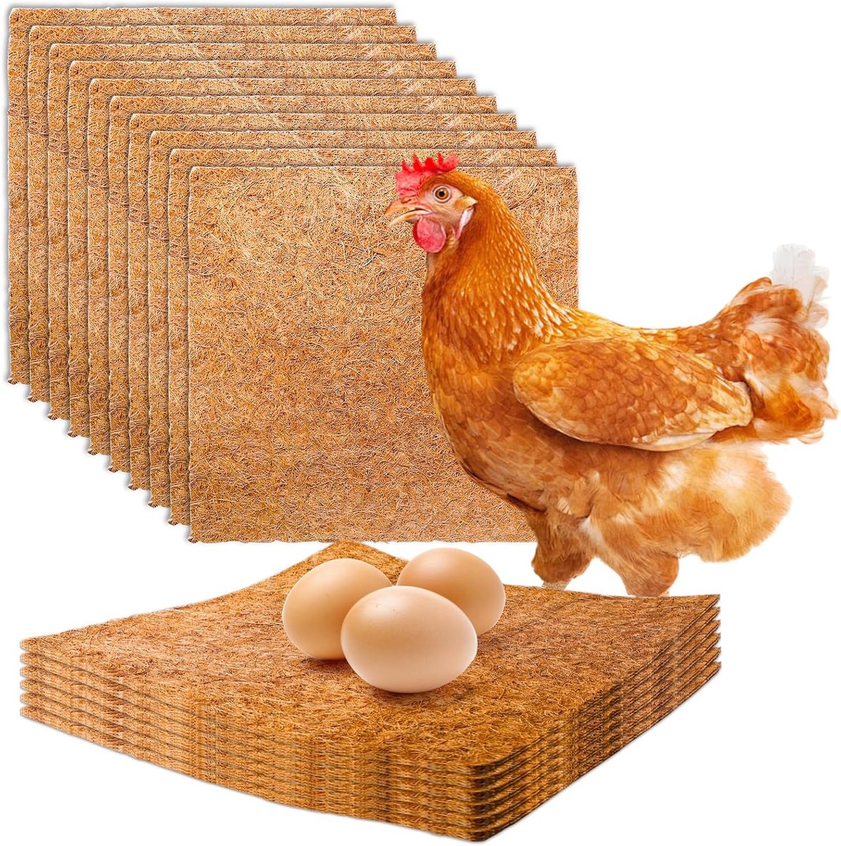 10 stuks nestkastjes voor kippen, 30 x 30 cm, nestmatten, kippennestonderlegger, kippenhok, accessoires ter bescherming van kippenhok en eieren
