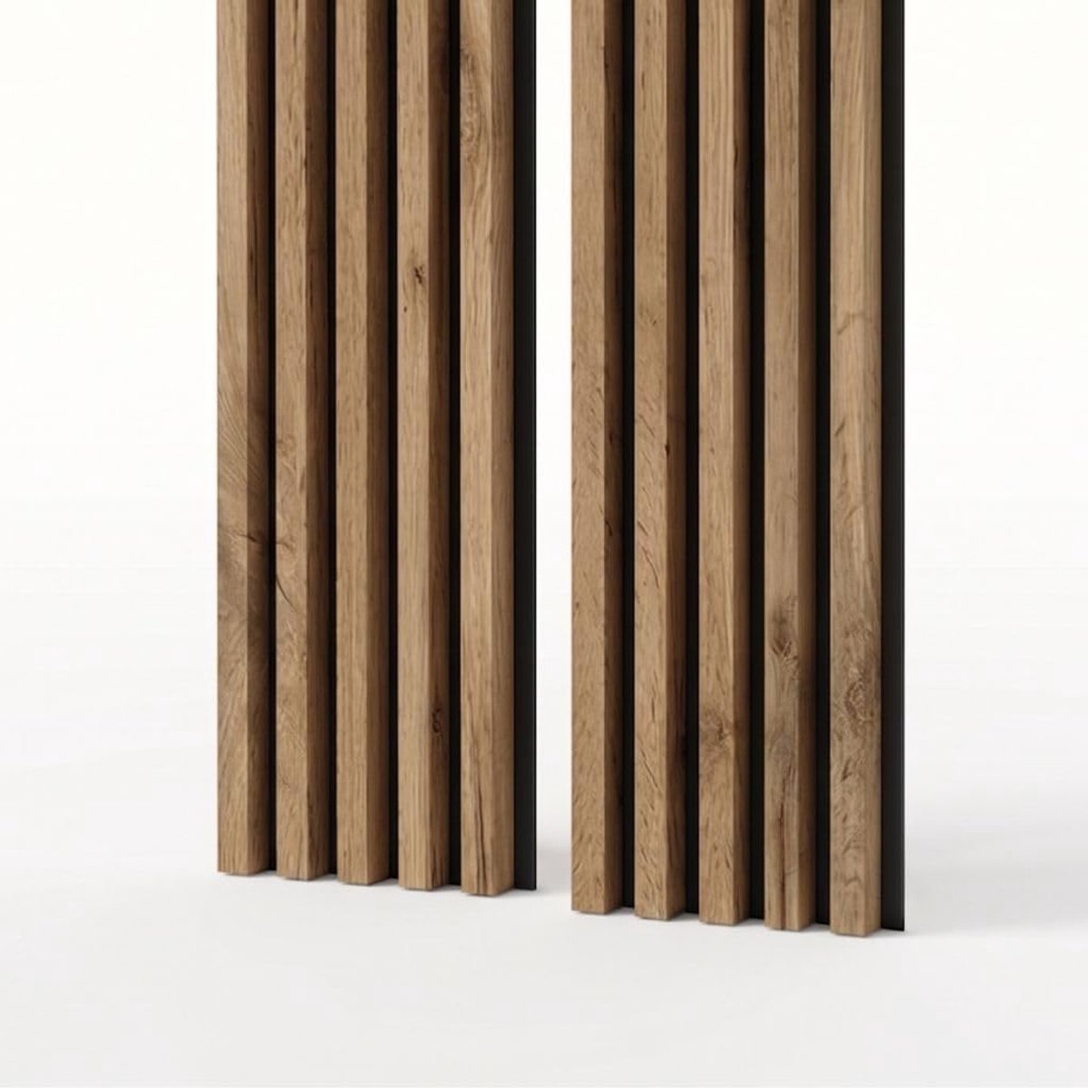 Wandpanelen Akoestische Panelen 240x53 cm Kleur: Eiken Wotan, Lamellenwand op Vilt Wandbekleding als Geluidsisolatie Binnendecoratie Lamellenbekleding