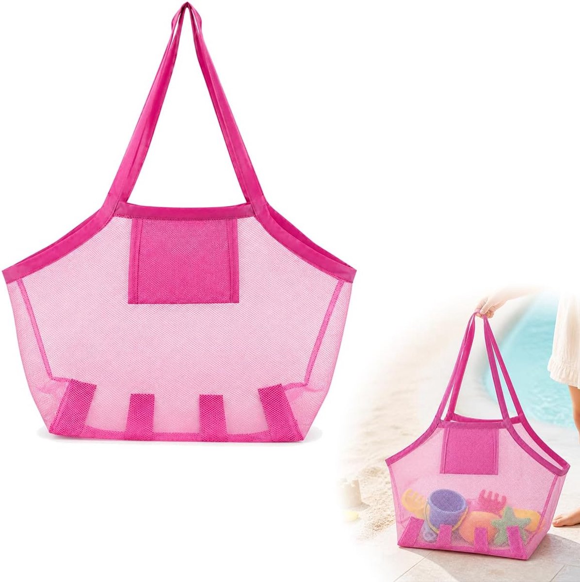 Nettas voor strand, speelgoed, 45 x 30 x 45 cm, roze