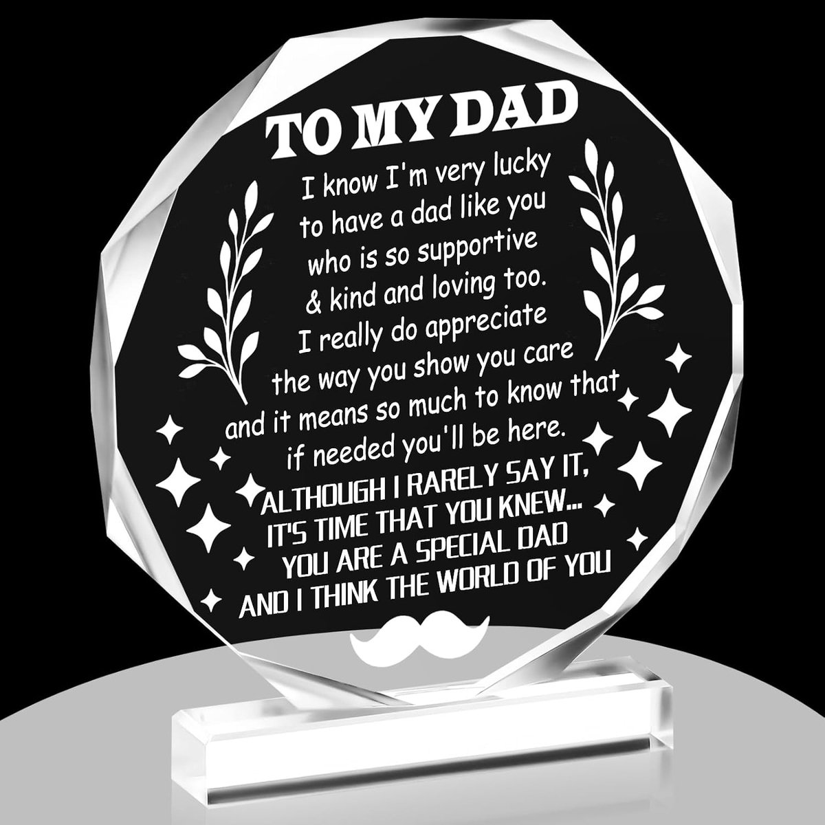 My Dad Acryl Plaque, vaderverjaardagscadeau - Waarderingsplaquette, 12 x 12 x 1 cm, bedankbord voor tafeldecoratie