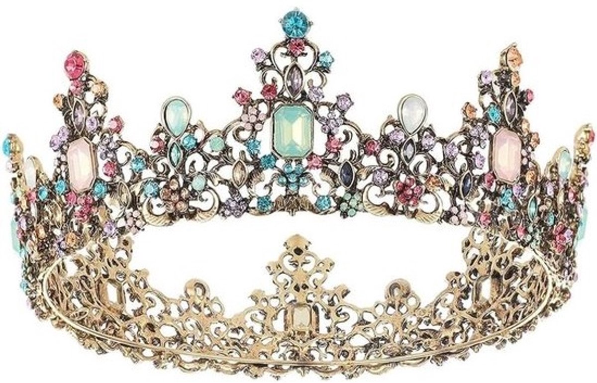 Kristallen tiara kroon voor bruiloft - Prinsessendiadeem retro gala - Eén maat metaal waterdiamant .