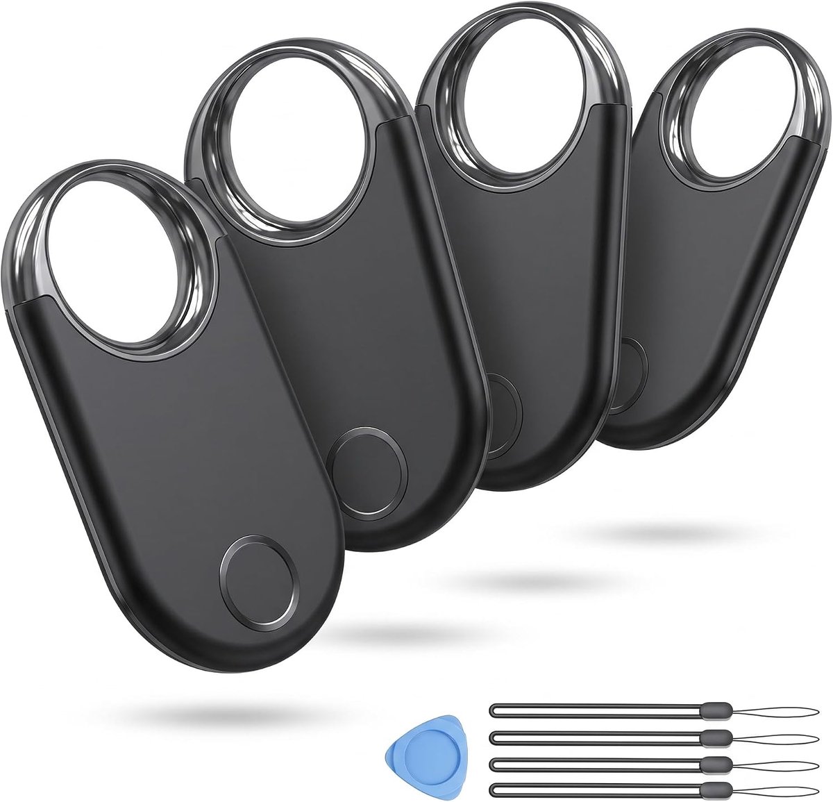 Tag, Smart Tracker (alleen iOS, niet voor Android), Verpakking van 4 / Zwart