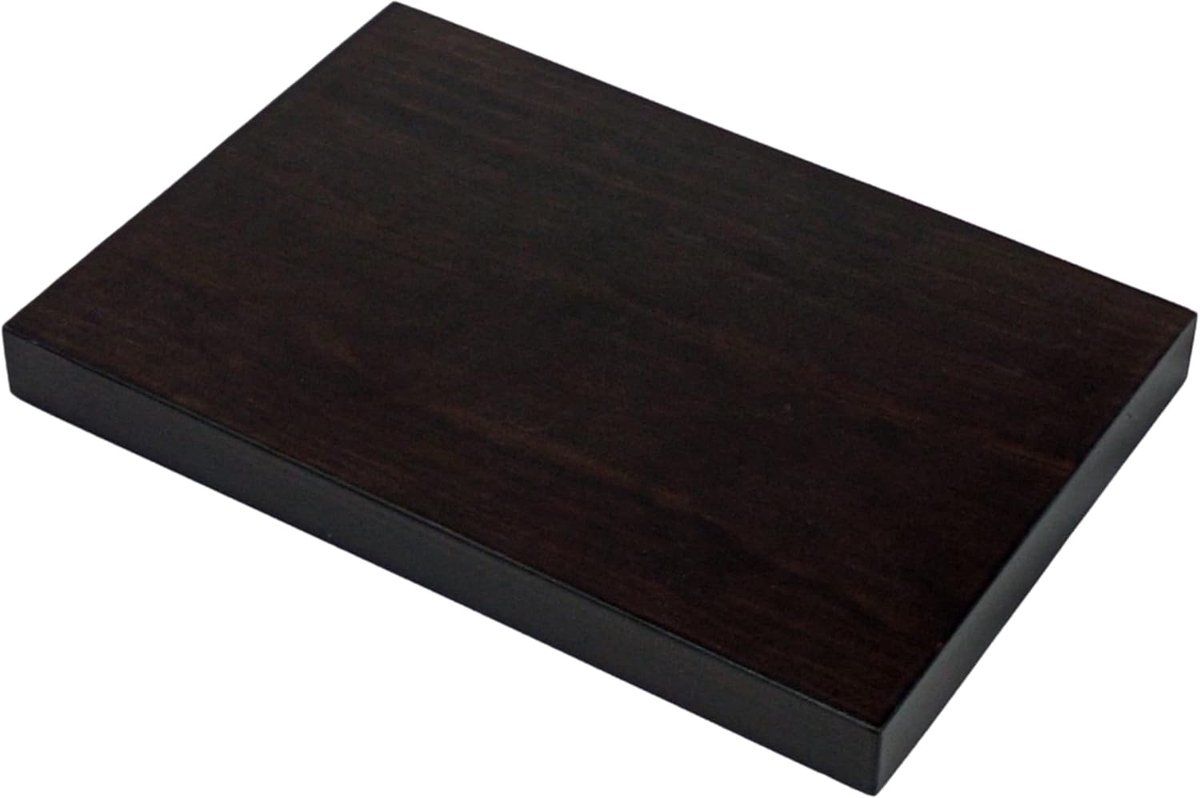 Houten sokkel, massief hout, donkere notenhouten afwerking, mat, verschillende maten (31 x 21 x 3)