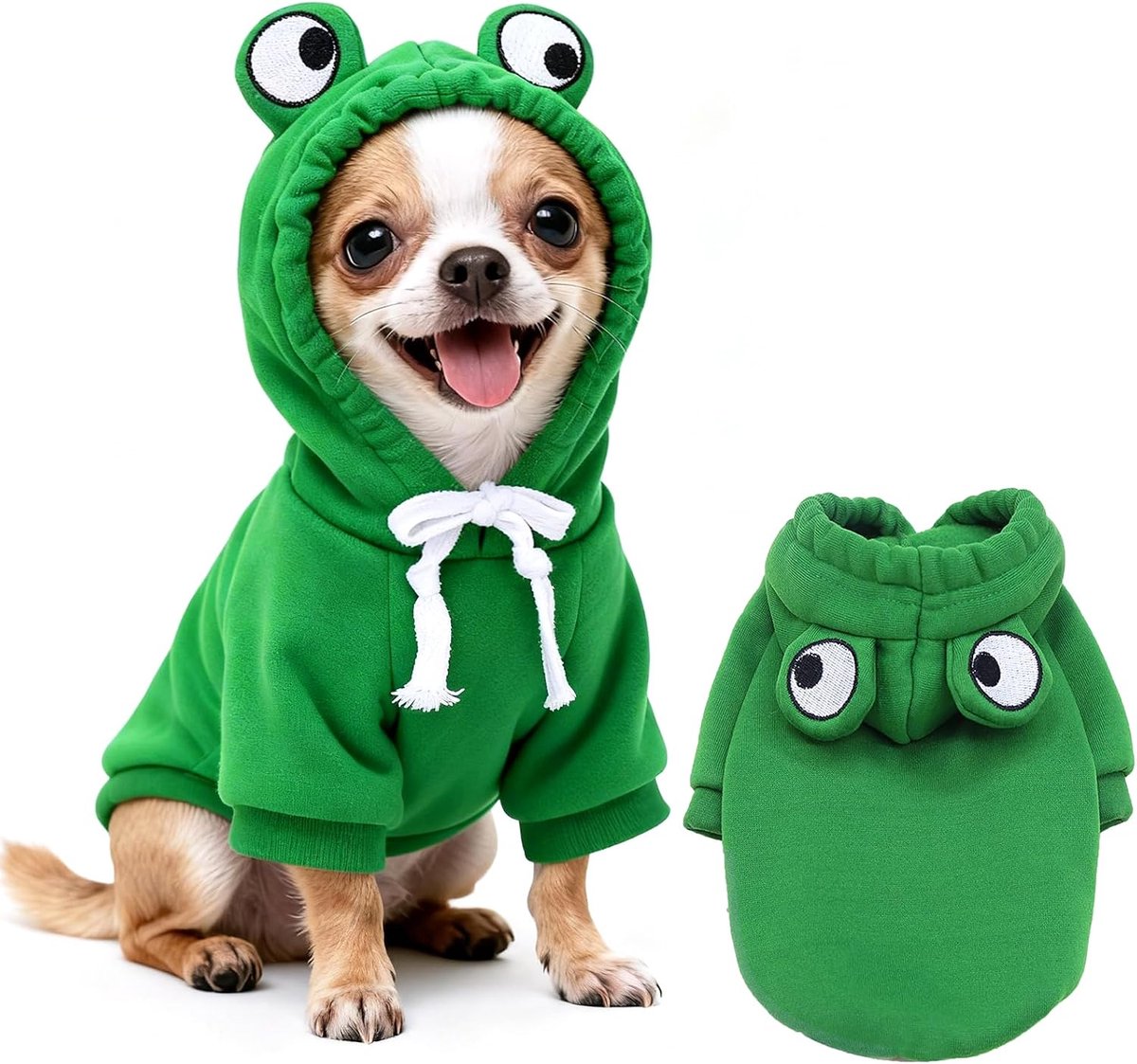 Kostuum voor Honden, Kikker Halloween Sweatshirt, XXS