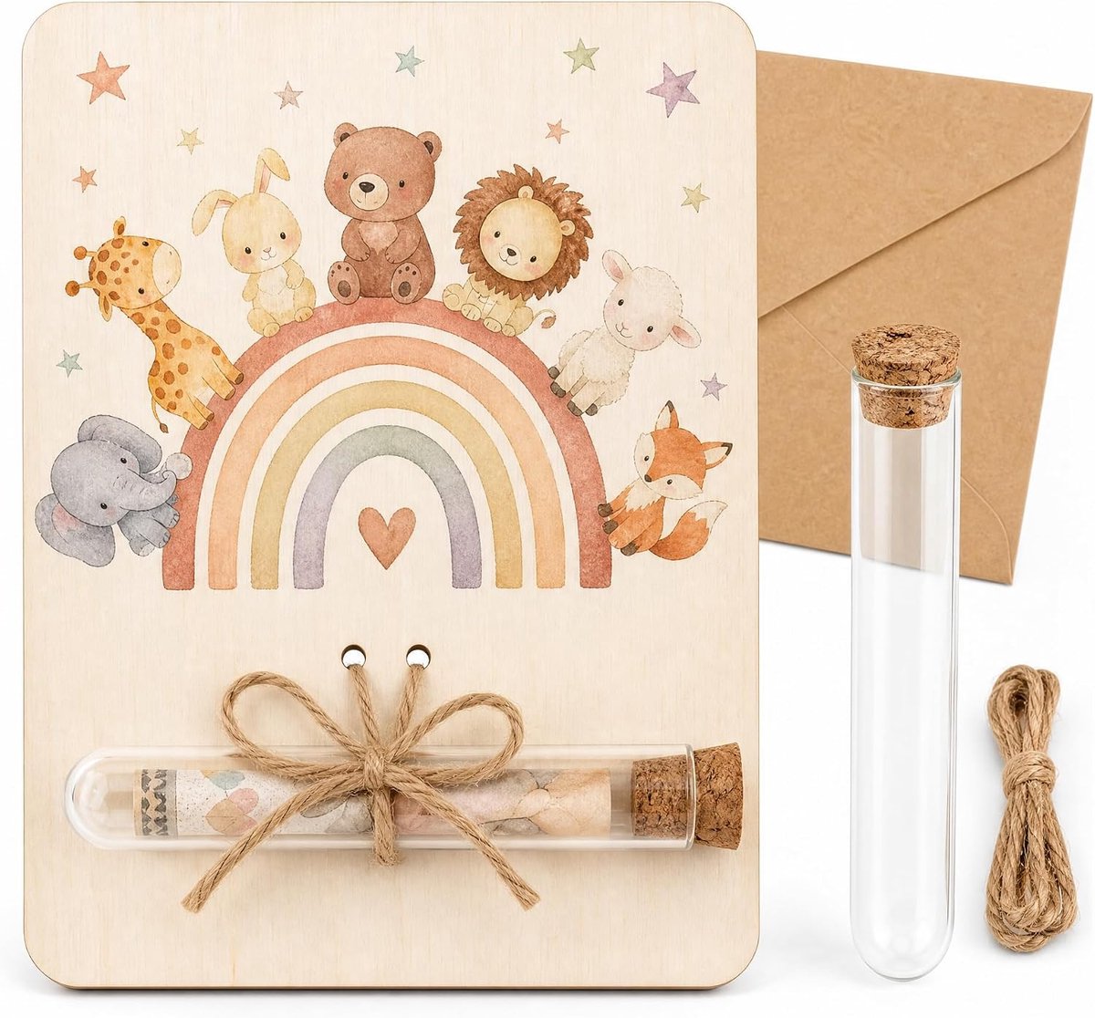 Vormgegeven doopcadeaus met reageerbuis voor meisjes en jongens