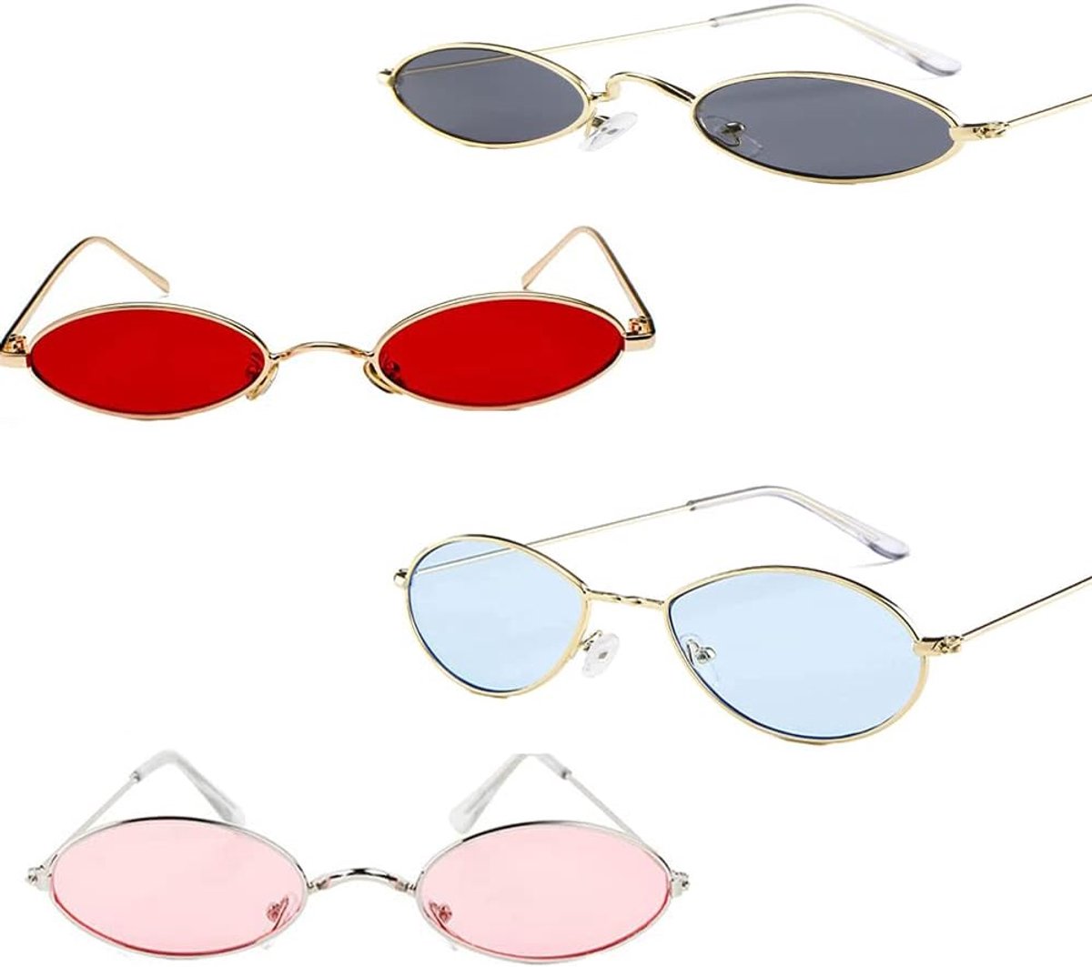 Montuur Kleine Frame Vintage Zonnebril - Retro Metalen Europese en Amerikaanse Stijl voor Jongens en Meisjes - Perfect voor Reizen, Selfie Maken, Uitgaan