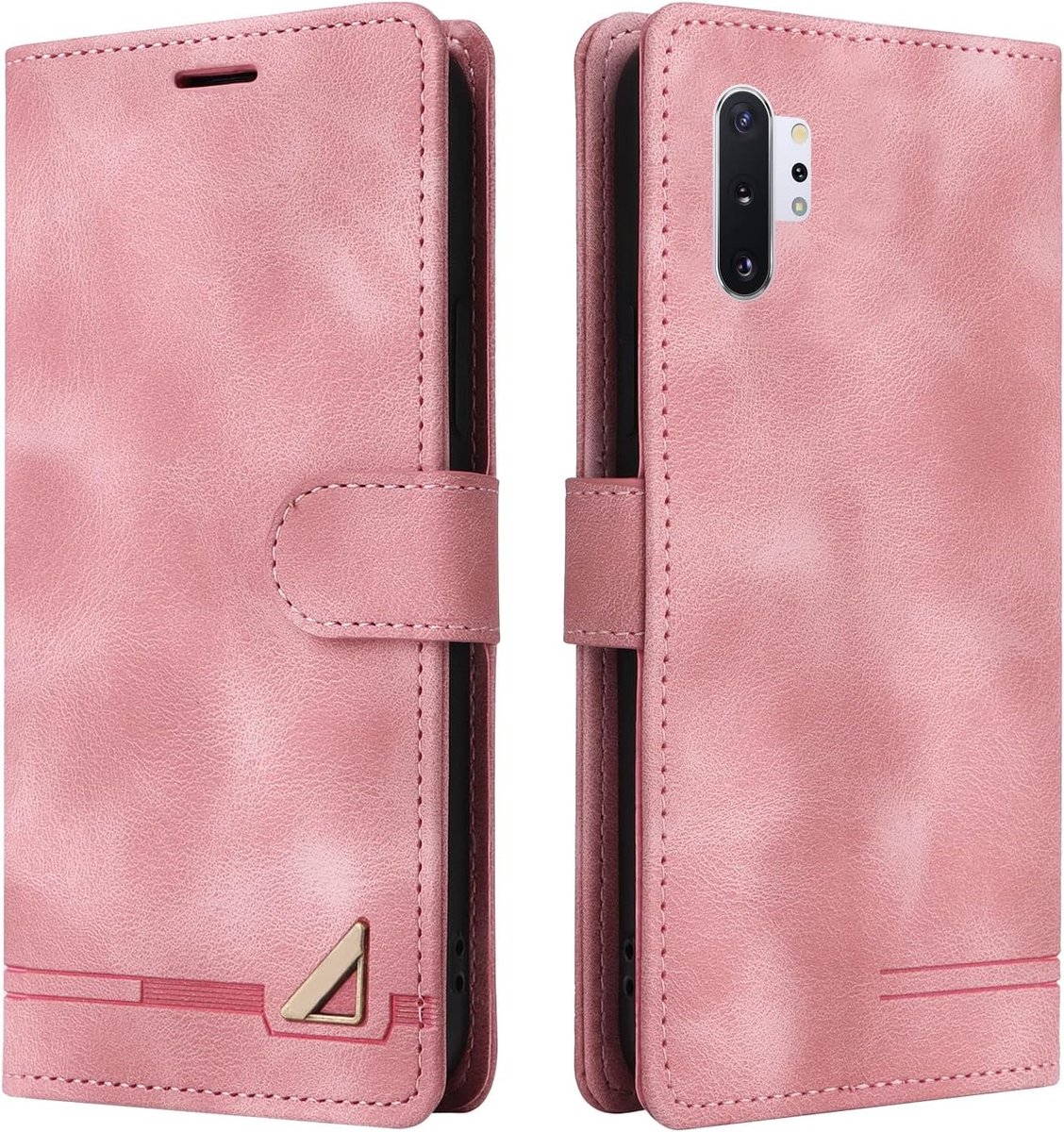 Hoesje voor Galaxy Note 10 Pro/Note10 Plus Case, PU lederen Folio Cover magnetische sluiting Beschermende Book Design Wallet Flip met [Kaartsleuven] [Kickstand] Cover Pouch voor (Roze)